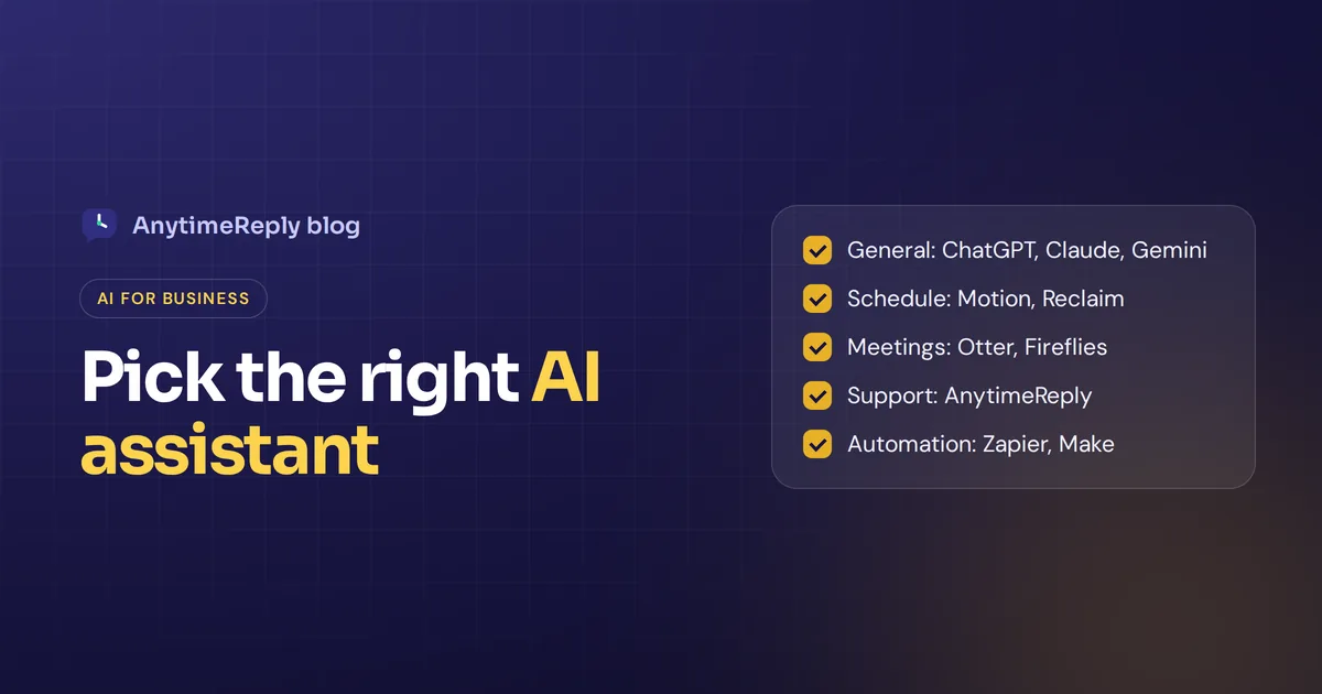 Best AI Assistant for Business: Top Tools by Use Case (2026)